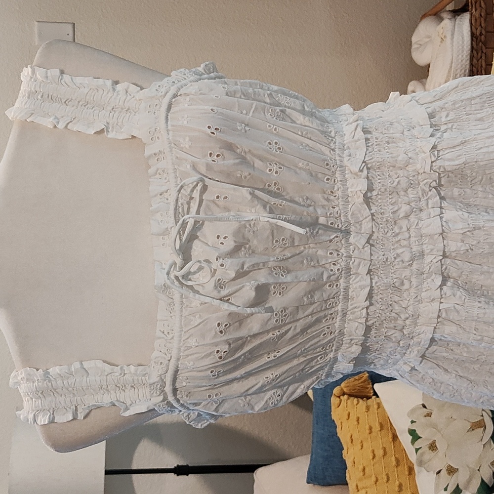 Doen GAP White Eyelet Cotton Maxi Dress - Picture 12 of 16